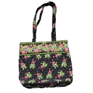 Vera Bradley Button Closure Black Shoulder Bag New Hope